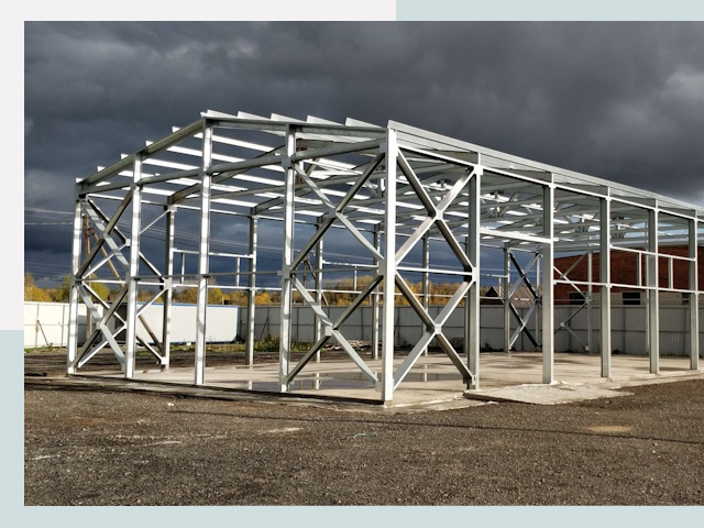 Двускатные ангары в Краснокамск от 608 руб. за квадрат